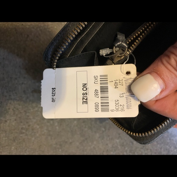 BALENCIAGA CLASSIC CONTINENTAL LONG ZIP AROUND WALLET CHARCOAL BLACK EUC $595 - Picture 4 of 5